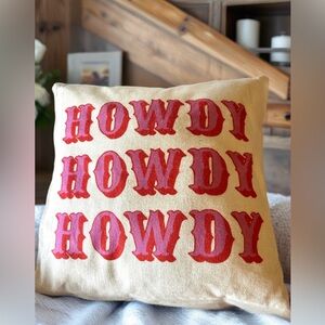 “Howdy” Decorative Throw Pillow